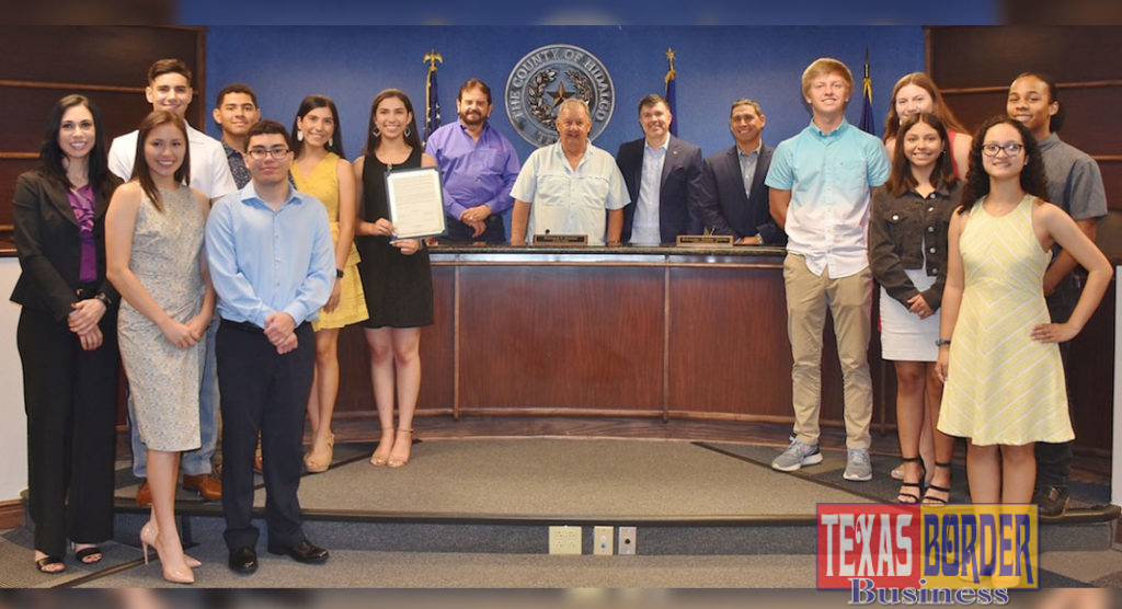 Weslaco High School students witnessed County Government in Action at Commissioners Court on May 21. The students will represent Weslaco High at the American Legion Boys State and Auxiliary Bluebonnet Girls State conferences this summer.