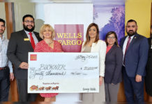 Pictured from L-R: Alex Cardenas, Wells Fargo Business Relationship Manager. Diego Silva, Director of Family Hope Center-Peñitas, TX., Monica Skrzypinski, MFA Gift Officer Bucker International. Yolanda Gonzalez, Wells Fargo District Manager. Also Sonia Gonzalez, Wells Fargo Branch Manager, Abel Garza, Wells Fargo Branch Manager and Alma Ortega-Johnson, Wells Fargo Region Bank President.