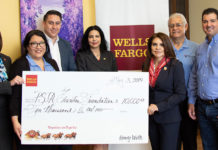 President Alma Ortega Johnson presents a $10K grant to the Pharr-San Juan-Alamo Education Foundation. Wells Fargo has a long track record of supporting the community in many aspects. For some time, these activities were suspended and appears that they are coming back. Extraordinary and congratulations!