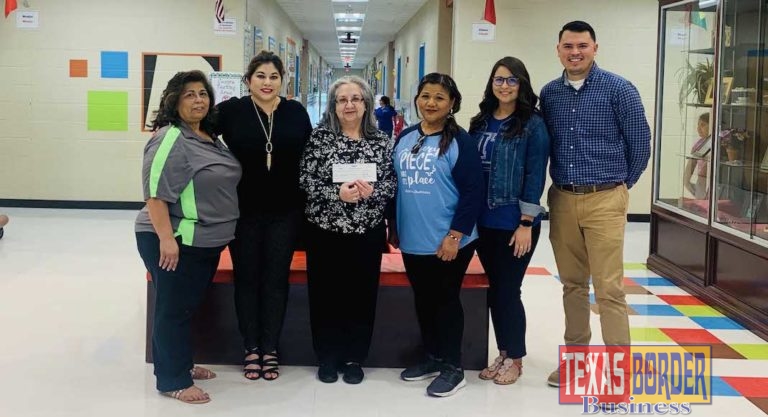 Berta Palacios Elementary in PSJA ISD was awarded a $5,000 Lowe's Toolbox for Education grant to help establish a school garden. Pictured (from left): Marta Chavez, 2nd-grade teacher; Michelle Fox-Cardoza, Principal; Linda Hinojosa, Librarian; Jeanette Rodriguez, 2nd-grade teacher; and Juan Carlos Marquez, 2nd-grade teacher.