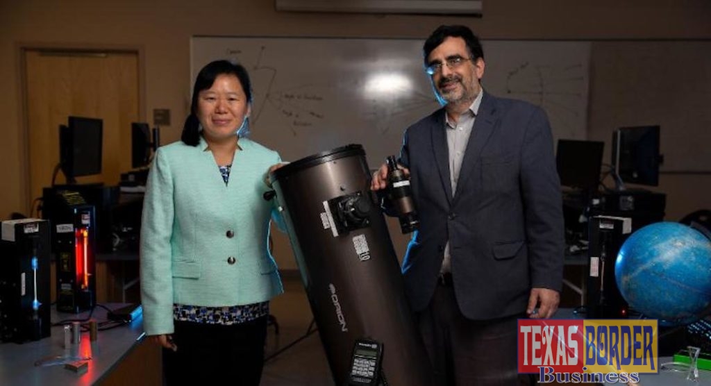Dr. Nicolas Pereyra and Dr. Liang Zeng, both UTRGV associate professors of physics, have been chosen as PhysTEC Fellows for the 2019-2020 cohort. PhysTEC is an organization focused on improving and promoting the education of future physics teachers, and through this fellowship, Pereyra and Zeng will work on increasing the number of high school physics teachers in the Valley over the next two years. (UTRGV Photo by Paul Chouy)