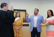 San Juan City Commission Canvasses Results from June 8, 2019, Runoff Election; Swears in new Commissioner Villegas Marco "Markie" Villegas is sworn into office as Commissioner, Place 5, by Hidalgo County 92nd District Judge Luis Manuel Singleterry.