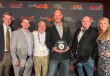 Pictured from Left to right: Doug Sutton, Steritech President of Brand Standards Business; James Lanoux, Cowboy Chicken Director of Franchise Operations; Kip Kolow, Cowboy Chicken Chief Strategy Officer; Sean Kennedy, Cowboy Chicken President & CEO; Chuck Zieseniss, Cowboy Chicken Director of Operations; Cherryh Cansler, FastCasual Managing Editor.