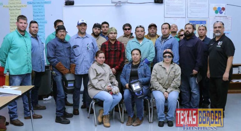 Parents taking a South Texas College Welding course through the PSJA Parental Engagement Program.