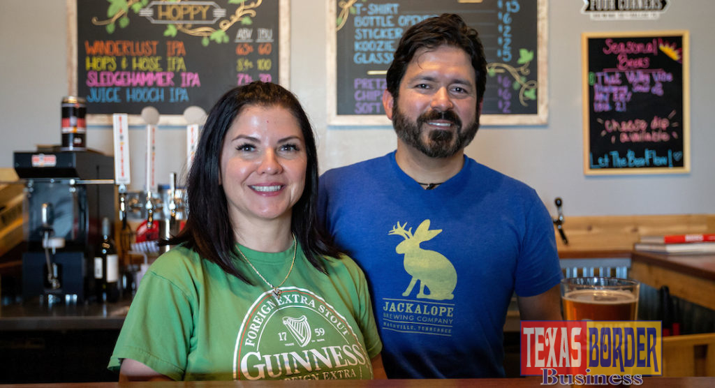  Steve Padilla and his wife, Bertha Padilla, are both nursing alumni of UTRGV legacy institution UTPA. Together, they own and run Big River Brewery in Pharr. (UTRGV Photo by Paul Chouy)