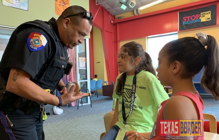 Edinburg Police Officer Lara shares with club members how to address bullying when they see it.