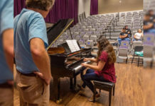 Dr. Kenneth Saxon, UTRGV associate professor of Music, leads the university’s annual Piano Camp on the Brownsville Campus, where intermediate to advanced piano students auditioned for the chance to participate at the camp. (UTRGV Photo by David Pike)