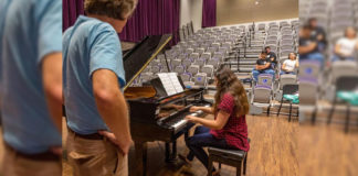 Dr. Kenneth Saxon, UTRGV associate professor of Music, leads the university’s annual Piano Camp on the Brownsville Campus, where intermediate to advanced piano students auditioned for the chance to participate at the camp. (UTRGV Photo by David Pike)