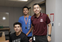 PSJA College Transition Services host UTRGV, STC One-Stop Shop Registration Drive Pictured is South Texas College Dual Degree Specialist Osiel Sanchez and PSJA Early College High School graduates Miguel Villarreal and Julio Mendieta. Villarreal is an entering Freshman at STC, and Mendieta is an incoming Freshman at UTRGV.
