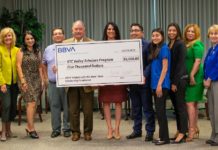 BBVA presented a $5,000 donation to the Valley Scholars Program at the regular meeting for the South Texas College Board of Trustees on July 23.