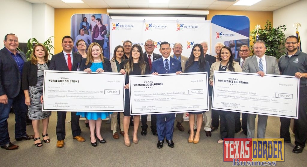 Over $300,000 in grant funding was presented to the Lower Rio Grande Valley Workforce Development Board in partnership with STC, Edinburg Economic Development and Pharr Economic Development Aug. 2.