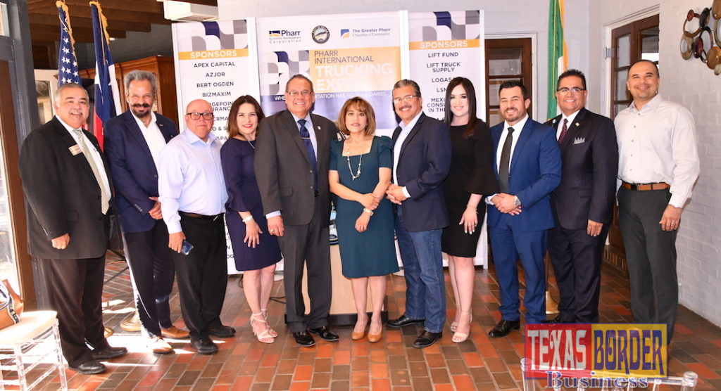 Distinguished group of officials got together to announce the upcoming Pharr International Trucking Expo to be celebrated September 21, 2019. 