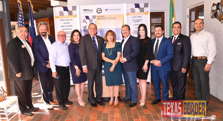 Distinguished group of officials got together to announce the upcoming Pharr International Trucking Expo to be celebrated September 21, 2019.