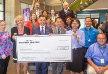 South Texas College and Texas Workforce Commission came together for a check signing August 1 benefiting students in the STC nursing program.