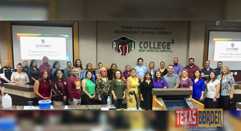 PSJA ISD hosted a training for the new “Anti-Virus Youth Education Character & Leadership Development Curriculum” during staff development for 7th-grade social studies teachers and middle school counselors on August 14, 2019.