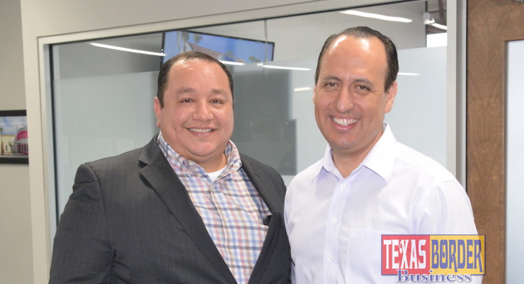 Pictured above from L-R: Ramiro Aleman, Jr, Director of Business Recruitment, Retention and Expansion for the Greater Brownsville Incentives Corp.; and Ramiro Garza, President of Noble Development Division. Photo by Roberto Hugo Gonzalez.