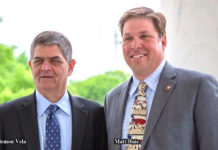 Rep. Vela with Beeville farmer, Matt Huie.