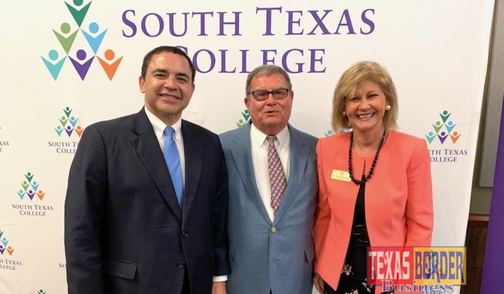 Congressman Henry Cuellar, Dr. Alejo STC trustee, and STC President Dr. Shirley Reed