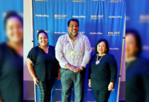 Manic Monday Mixer at Main Event Shown meeting to discuss the upcoming Manic Monday Mixer are left to right: Melissa Tejada, Main Event Events Manager; Rob Neagle, General Manager and Estela Salazar, RGVHCC Membership & Events Manager.