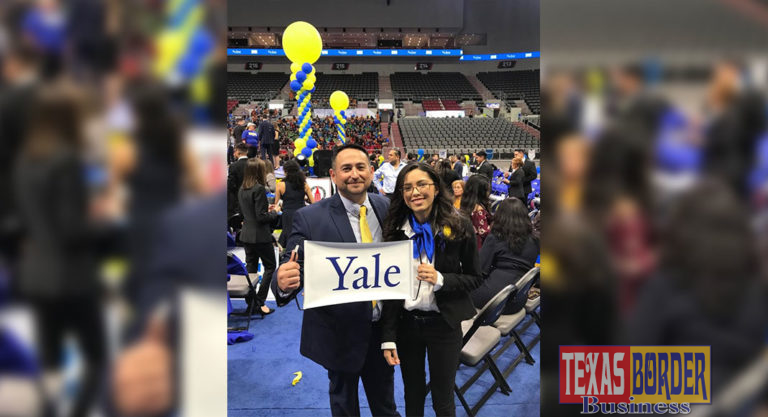 Andres Altamirano, IB ELA Teacher, IDEA College Preparatory Brownsville and Karla Camacho, IDEA Brownsville Class of 2019 alumna