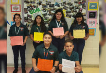 Pictured are the AMJH students who started the school year with a jump start on community service hours as a part of the campus GEAR UP program.