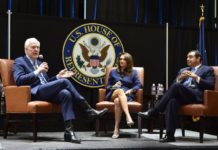 Panel Discussion with Federal Policymakers (l to r): U.S. Senator John Cornyn, Moderator Veronica Gonzales, VP of Government and Community Relations for UTRGV, and U.S. Congressman Henry Cuellar.