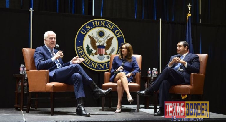 Panel Discussion with Federal Policymakers (l to r): U.S. Senator John Cornyn, Moderator Veronica Gonzales, VP of Government and Community Relations for UTRGV, and U.S. Congressman Henry Cuellar.