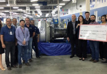 Thank you to GE Aviation for co-sponsoring Empty Bowls 2019! Pictured: Olivia Lemus, FBRGV Volunteer Services Manager; Peter Limones, GE EHS Manager; Marcos Ochoa, GE Production Business Leader; Edgar Cuevas, GE Quality Engineer; Steve Baker, GE Quality Manager; Javier Espinoza, GE Growth Leader; Ron Meijerink, Food Bank RGV CEO; Gabriela Nunnery, Empty Bowls Committee Chair; Diego Gonzalez, GE Fulfillment Leader; Philip Farias, FBRGV Manager of Corporate Engagement and Special Events; Melissa Moncivais, GE HR Manager, and Horacio Repetto, GE Plant Leader. For more information, contact Philip Farias, Mgr. of Corporate Engagement & Special Events, by calling (956) 904-4513 or pfarias@foodbankrgv.com.