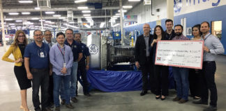 Thank you to GE Aviation for co-sponsoring Empty Bowls 2019! Pictured: Olivia Lemus, FBRGV Volunteer Services Manager; Peter Limones, GE EHS Manager; Marcos Ochoa, GE Production Business Leader; Edgar Cuevas, GE Quality Engineer; Steve Baker, GE Quality Manager; Javier Espinoza, GE Growth Leader; Ron Meijerink, Food Bank RGV CEO; Gabriela Nunnery, Empty Bowls Committee Chair; Diego Gonzalez, GE Fulfillment Leader; Philip Farias, FBRGV Manager of Corporate Engagement and Special Events; Melissa Moncivais, GE HR Manager, and Horacio Repetto, GE Plant Leader. For more information, contact Philip Farias, Mgr. of Corporate Engagement & Special Events, by calling (956) 904-4513 or pfarias@foodbankrgv.com.