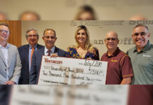 Terracon Investing in Our Communities From left to right: Matthew Pollock, Director of Development, UT Rio Grande Valley; Felipe Salinas, Director of Development for Corporate & Foundation Relations, UT Rio Grande Valley; Dr. Ala Qubbaj, Dean, College of Engineering & Computer Science, UT Rio Grande Valley; Stephanie Rendon Cardoza, Client Development Manager; Alfonso Soto, Geotechnical and Materials Department Manager; and Jorge A. Flores, Pharr Office Manager.