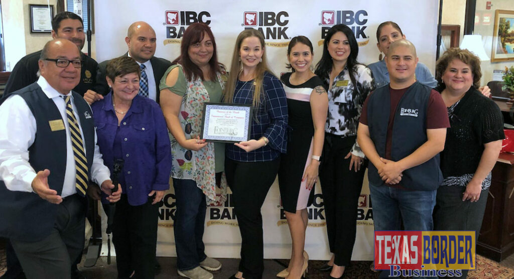 Pictured above are IBC Bank employees, alongside their October Business of the Month recognition.