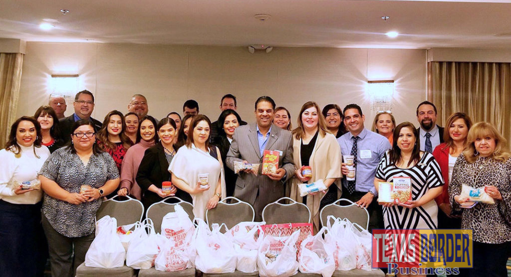 Food Bank RGV CEO, Stuart Haniff, MHA, (center) received a food donation equivalent to 343 meals from the McAllen Hospitality Task Force at a recent meeting.  He is joined by members representing travel, tourism and hospitality professionals from McAllen, Texas.  Find out how to fight hunger at www.foodbankrgv.com.
