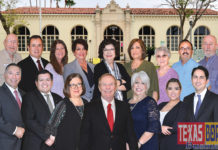 Front row from L - R: Seby Haddad (CC), Javier Villalobos (CC), Joaquin JJ Zamora (CC), Elva M. Cerda (MD), Mayor Jim Darling, Veronica Vela Whitacre (CC), Tania Ramirez (CC), Omar Quintanilla (CC) Mike Hovar (MB). Back row from L - R: Joe Vera, (ACM), Spud Brown (MB), Roy Rodriguez (CM), Michelle Rivera (ACM), Yoli Cantu (artist), Piedad Martinez (MB), Olga Gabriel (MB), Nedra Kinerk (MB), Mike Hernandez (Parks Director), Danny Boultinghouse (architect), John M. Kreidler (MB Pres) CC - City Commissioner | CM - City Manager | MD - Museum Director | ACM - Asst City Manager | MB - Museum Board member. Photos by Roberto H. Gonzalez