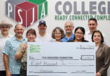 Friends of the Wildlife Corridor present $8,000 check to the PSJA Education Foundation