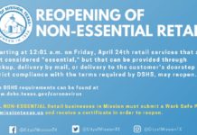 Mission requiring non-essential retail businesses to adopt a work safe plan for retail-to-go