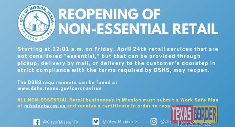 Mission requiring non-essential retail businesses to adopt a work safe plan for retail-to-go