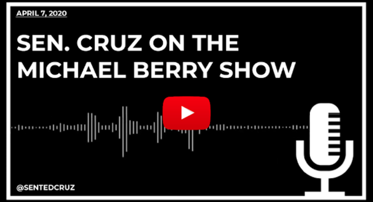 “Once We Get This Pandemic Under Control, That’s When We Will Get the Economy Roaring Again,” – Sen. Ted Cruz