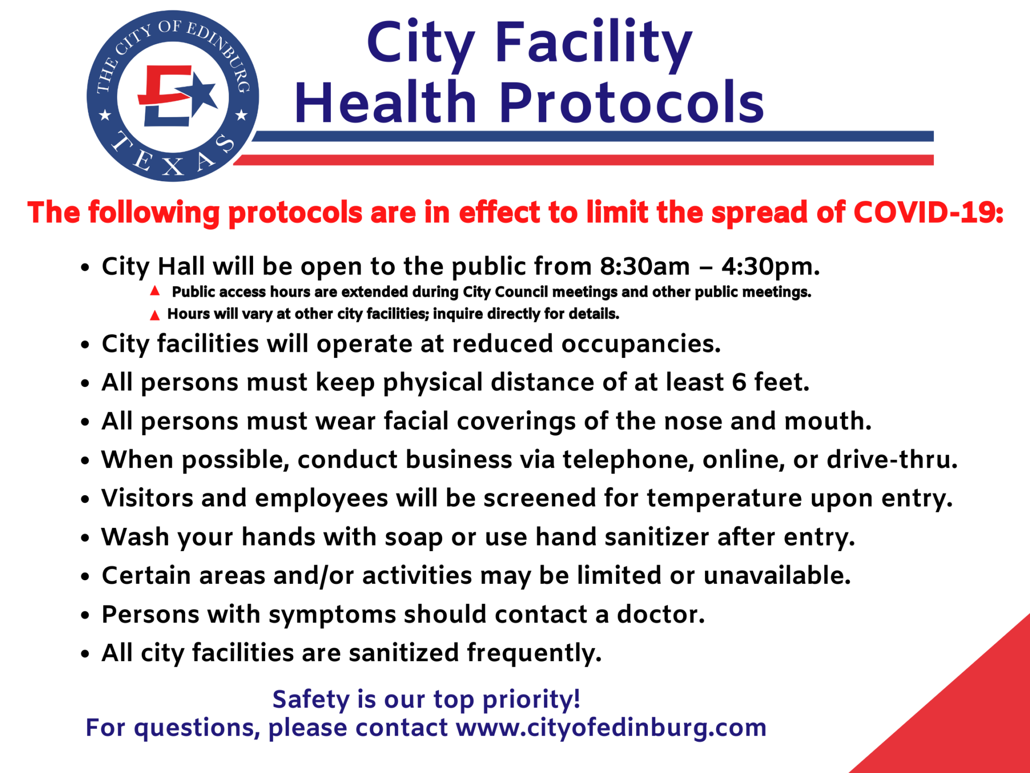 Edinburg City Hall Reopens to Walkin Traffic Texas Border Business