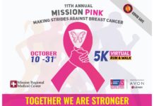 11th Annual Mission Pink 5k Walk/Run Benefiting “Making Strides Against Breast Cancer”