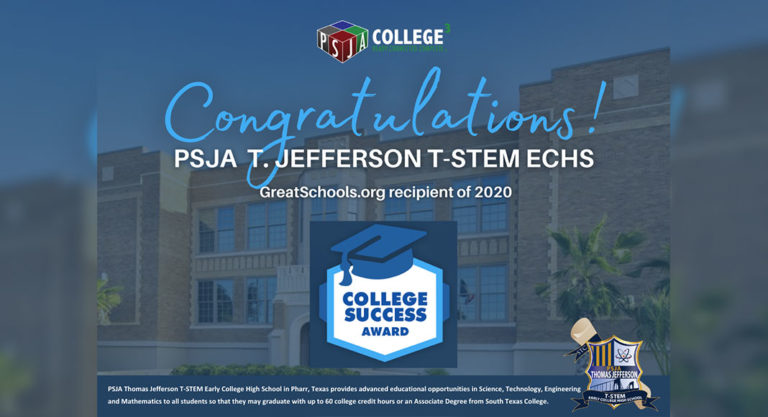 PSJA ISD high school among 2020 “College Success Award” recipients