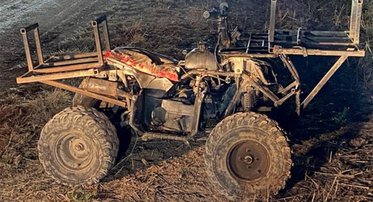 All-Terrain Vehicle Used for Smuggling Rafted Across the Rio Grande