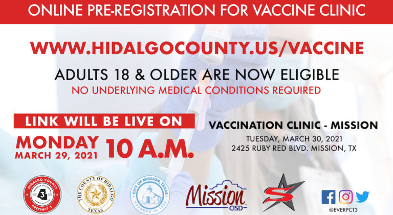 Mission To Host Another First Dose Vaccine Clinic; Online Pre-Registration Required