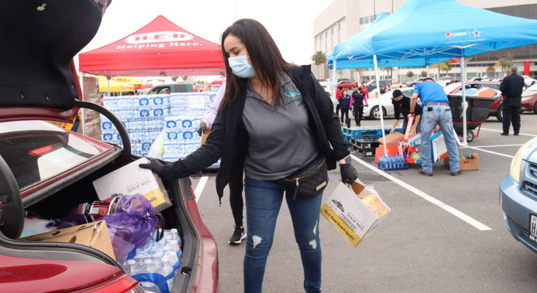 Reliant Supports Food Bank RGV MASS Drive-Thru Emergency Pantry 4.0 at Bert Ogden Arena