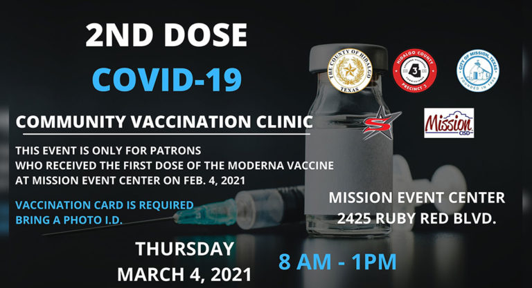 Second dose COVID-19 community vaccination clinic set in Mission