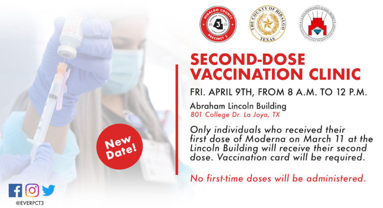 Second dose COVID-19 vaccination clinic set in La Joya