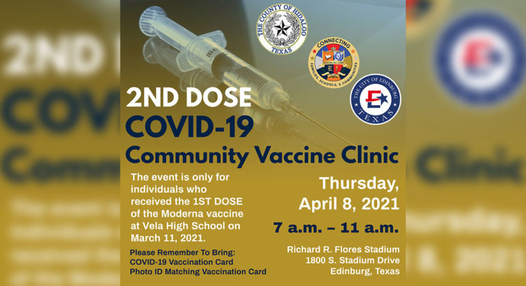 Edinburg CISD, City of Edinburg, Hidalgo County Host Second Dose COVID-19 Community Vaccine Clinic