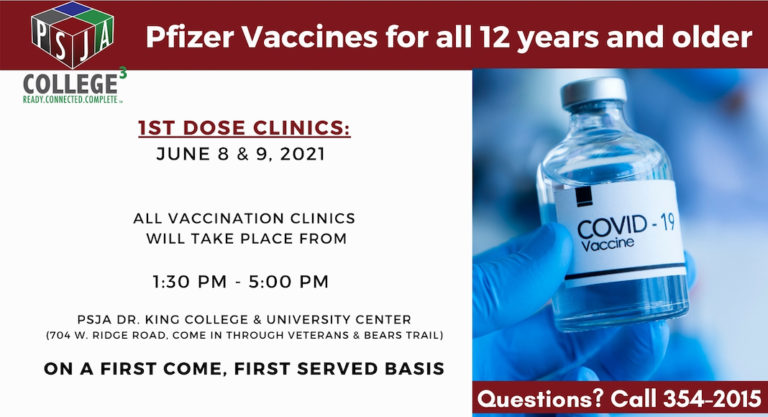 PSJA ISD Launches Vaccine Pfizer Clinics for all 12 years and older