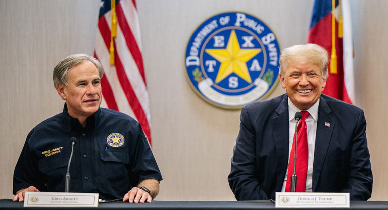 Former U.S. President Trump Participates in Border Security Briefing In Weslaco
