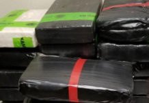 Packages containing 61 pounds of cocaine seized by CBP officers at Hidalgo International Bridge. Image courtesy of U.S. Customs and Border Protection.