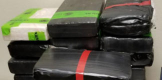 Packages containing 61 pounds of cocaine seized by CBP officers at Hidalgo International Bridge. Image courtesy of U.S. Customs and Border Protection.
